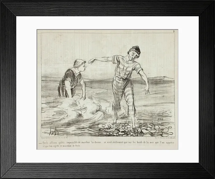 Framed Print : Quels affreux galets... 1853. Creator: Honore Daumier
