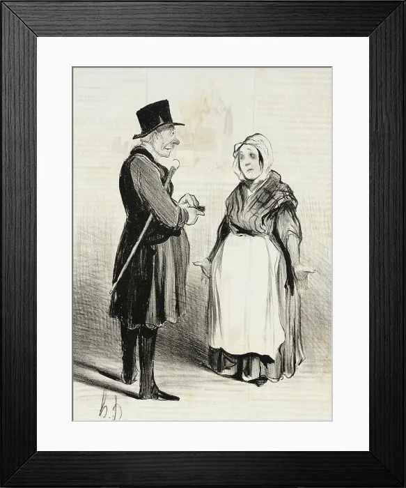 Framed Print : Le Médecin et la garde malade, 1840. Creator: Honore Daumier Framed Print : Le Médecin et la garde malade, 1840. Creator: Honore Daumier