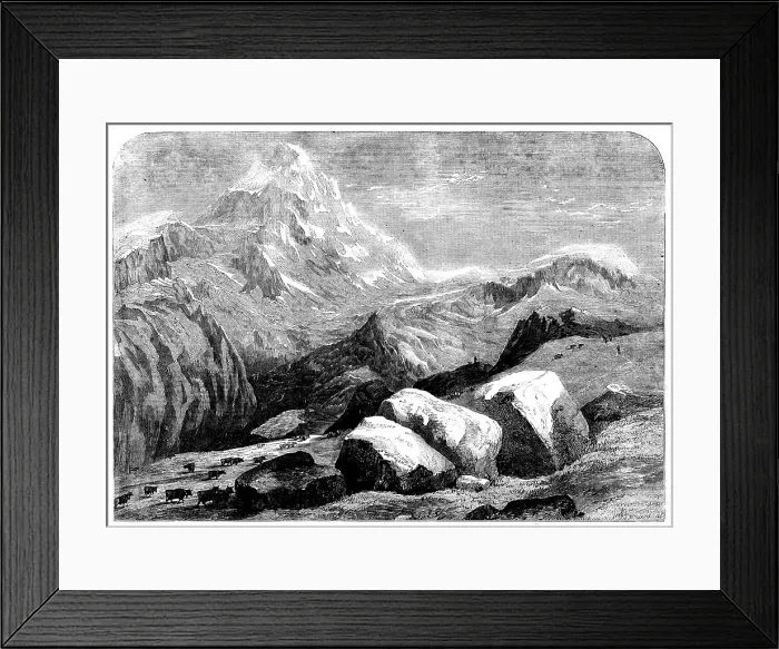 Framed Print : Mont Cervin (or Matterhorn) from above Gumont, Val Tournanche, 1858. Creator: Unknown Framed Print : Mont Cervin (or Matterhorn) from above Gumont, Val Tournanche, 1858. Creator: Unknown