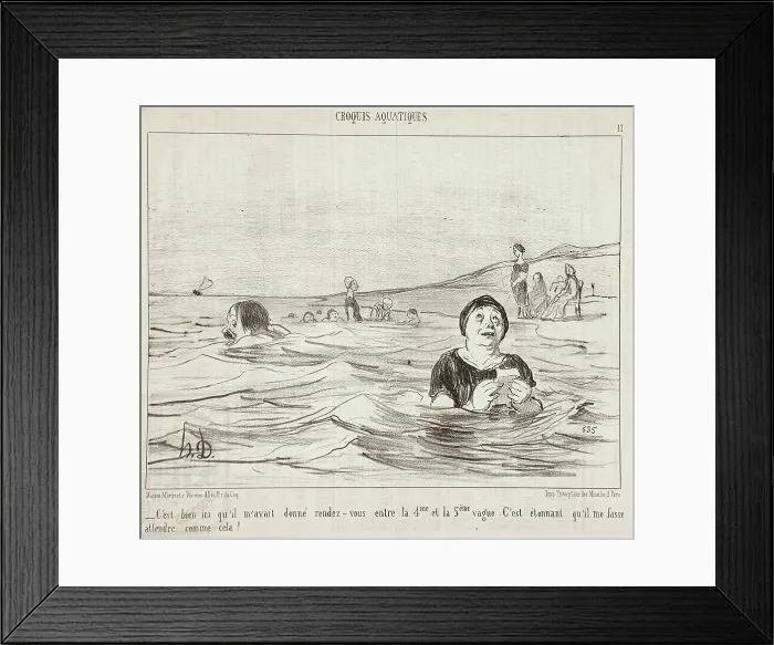 Framed Print : C'est bien ici qu'il m'avait... 1853. Creator: Honore Daumier Framed Print : C'est bien ici qu'il m'avait... 1853. Creator: Honore Daumier