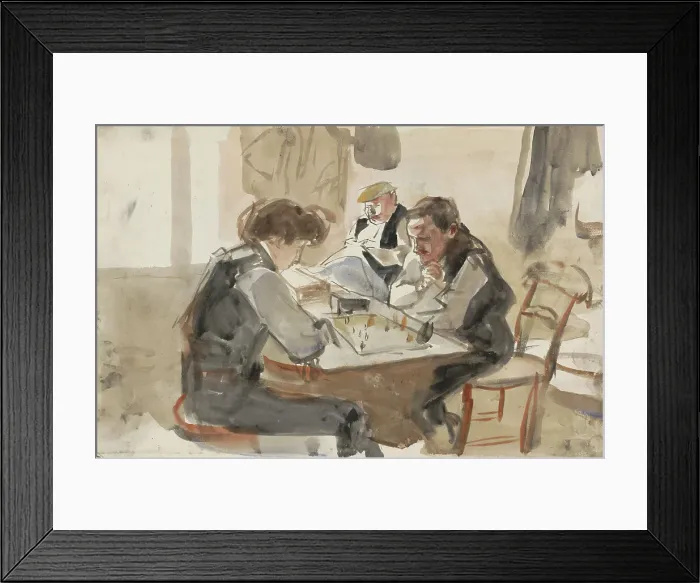 Framed Print : Men playing chess, 1875-1934. Creator: Isaac Lazerus Israels Framed Print : Men playing chess, 1875-1934. Creator: Isaac Lazerus Israels