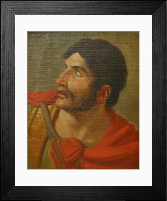 Framed Print : Ancient warrior. Study head, 1801. Creator: Johan Ludvig Gebhard Lund Framed Print : Ancient warrior. Study head, 1801. Creator: Johan Ludvig Gebhard Lund