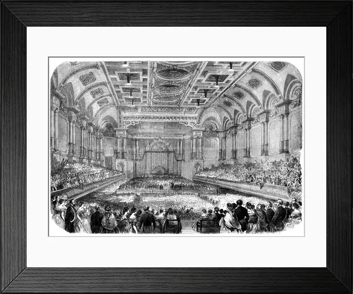 Framed Print : Messrs. Gibson and Bright at the Free-Trade Hall, Manchester, 1858. Creator: Unknown Framed Print : Messrs. Gibson and Bright at the Free-Trade Hall, Manchester, 1858. Creator: Unknown