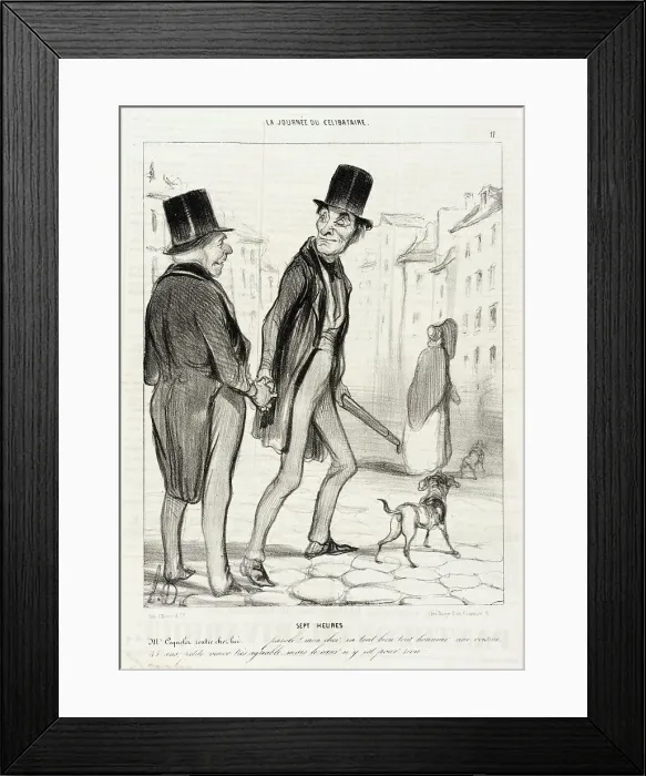 Framed Print : Sept heures, 1839. Creator: Honore Daumier Framed Print : Sept heures, 1839. Creator: Honore Daumier
