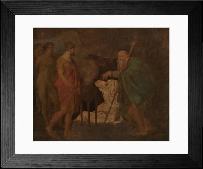 Framed Print : Odysseus Takes Counsel with Teiresias. From Homer´s Odyssey, 1809. Creator: Nicolai Abraham Abildgaard Framed Print : Odysseus Takes Counsel with Teiresias. From Homer´s Odyssey, 1809. Creator: Nicolai Abraham Abildgaard