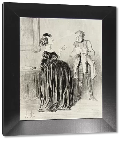 Dis donc...mon mari...j'ai bien envie d'appeler mon drame.. 1844. Creator: Honore Daumier