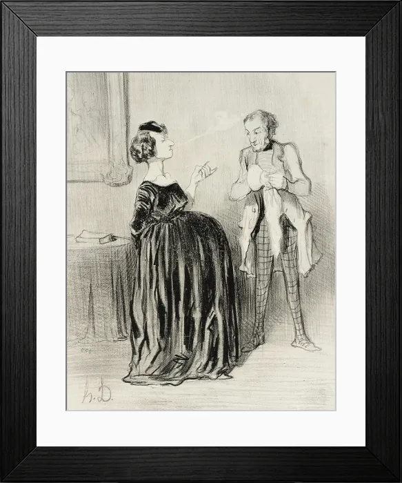 Framed Print : Dis donc...mon mari...j'ai bien envie d'appeler mon drame.. 1844. Creator: Honore Daumier Framed Print : Dis donc...mon mari...j'ai bien envie d'appeler mon drame.. 1844. Creator: Honore Daumier