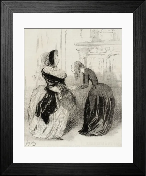 Framed Print : Adieu, ma chère Flora...ne manquez pas.. 1844. Creator: Honore Daumier Framed Print : Adieu, ma chère Flora...ne manquez pas.. 1844. Creator: Honore Daumier