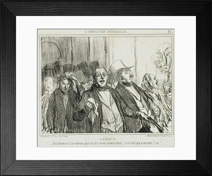 Framed Print : La Sortie, 1855. Creator: Honore Daumier Framed Print : La Sortie, 1855. Creator: Honore Daumier