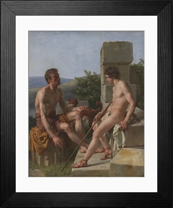 Framed Print : Two Sheperds, 1813. Creator: CW Eckersberg Framed Print : Two Sheperds, 1813. Creator: CW Eckersberg