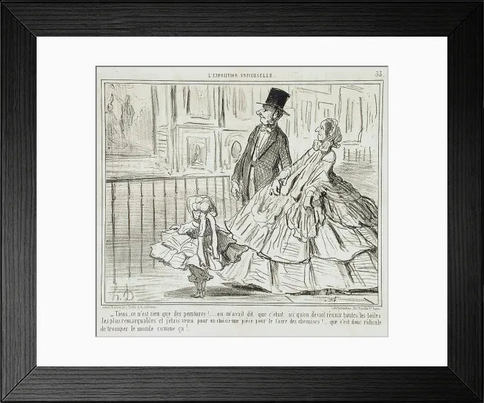 Framed Print : Tiens, ce n'est rien que des peintures!... 1855. Creator: Honore Daumier Framed Print : Tiens, ce n'est rien que des peintures!... 1855. Creator: Honore Daumier