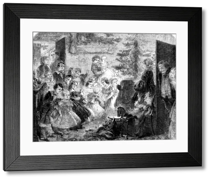 Framed Print : The Christmas Tree - drawn by J. A. Pasquier, 1858. Creator: M. Jackson Framed Print : The Christmas Tree - drawn by J. A. Pasquier, 1858. Creator: M. Jackson