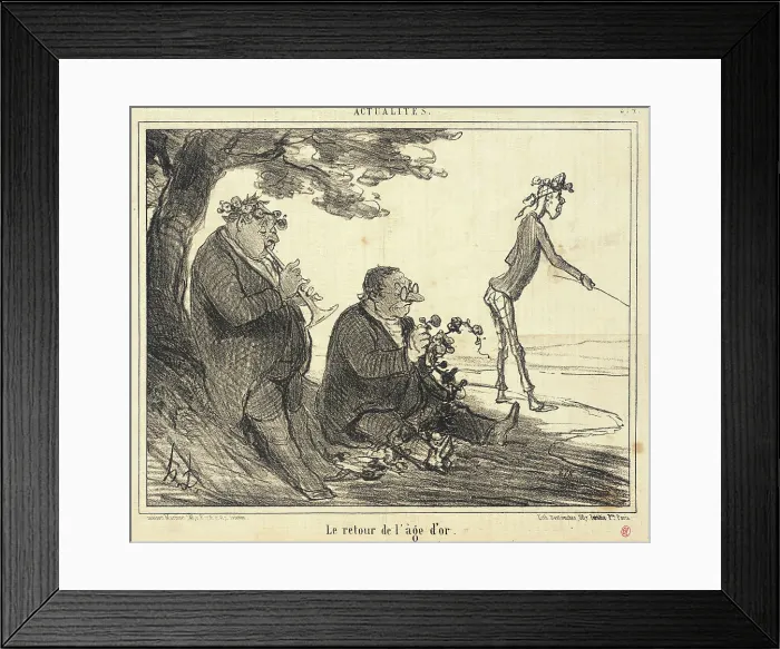Framed Print : La Retour de l'âge d'or, 1856. Creator: Honore Daumier Framed Print : La Retour de l'âge d'or, 1856. Creator: Honore Daumier