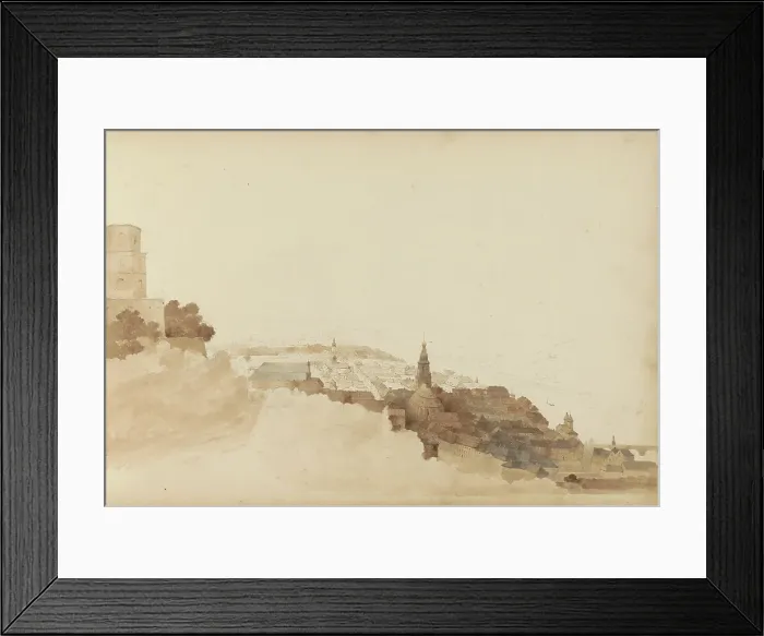 Framed Print : View of Heidelberg from Schloss Heidelberg, 1820-1896. Creator: Kasparus Karsen Framed Print : View of Heidelberg from Schloss Heidelberg, 1820-1896. Creator: Kasparus Karsen
