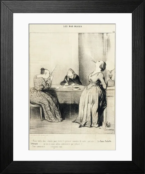 Framed Print : Nous voilà...réunies pour écrire le premier numéro.. 1844. Creator: Honore Daumier Framed Print : Nous voilà...réunies pour écrire le premier numéro.. 1844. Creator: Honore Daumier