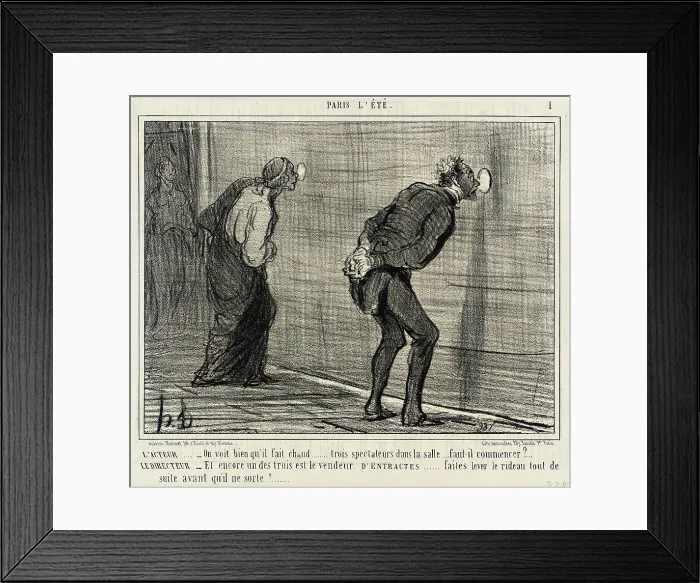 Framed Print : L'Acteur...on voit bien qu'il fait chaud... 1856. Creator: Honore Daumier Framed Print : L'Acteur...on voit bien qu'il fait chaud... 1856. Creator: Honore Daumier