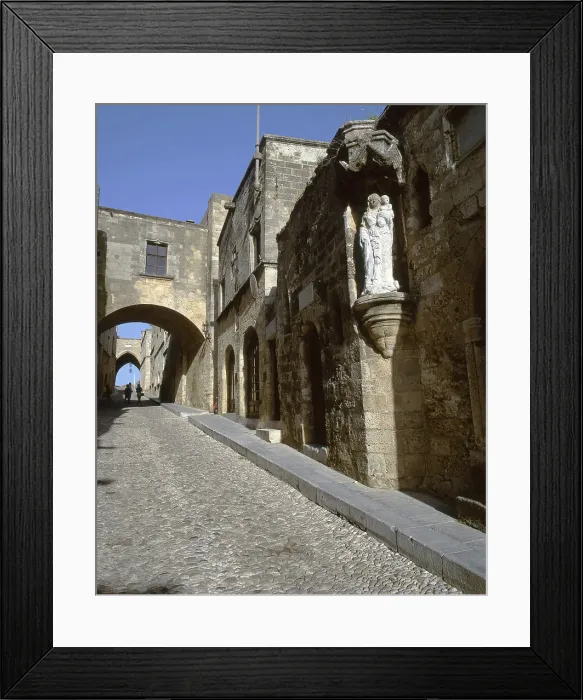 Framed Print : Knights St, Rhodes, Greece, 2019. Creator: Ethel Davies