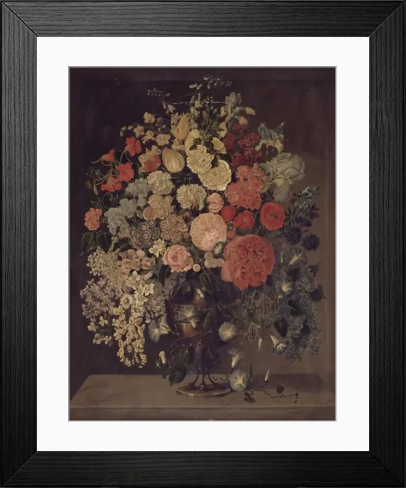 Framed Print : A large vase with flowers, 1821. Creator: Carl Christian Seydewitz Framed Print : A large vase with flowers, 1821. Creator: Carl Christian Seydewitz