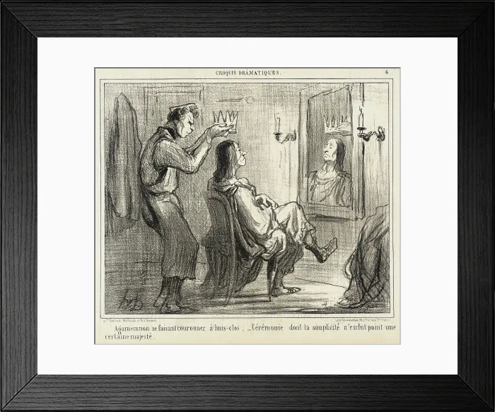 Framed Print : Agamemnon se faisant couronner à huis-clos, 1856. Creator: Honore Daumier Framed Print : Agamemnon se faisant couronner à huis-clos, 1856. Creator: Honore Daumier