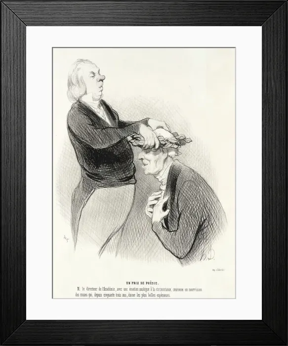 Framed Print : Un Prix de Poësie, 1845. Creator: Honore Daumier Framed Print : Un Prix de Poësie, 1845. Creator: Honore Daumier