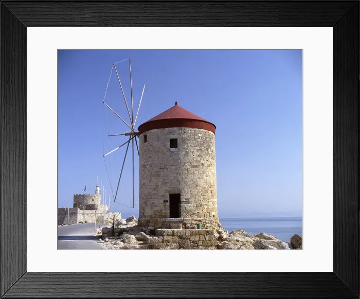 Framed Print : Mandraki Harbour, Rhodes, Greece, 2019. Creator: Ethel Davies Framed Print : Mandraki Harbour, Rhodes, Greece, 2019. Creator: Ethel Davies