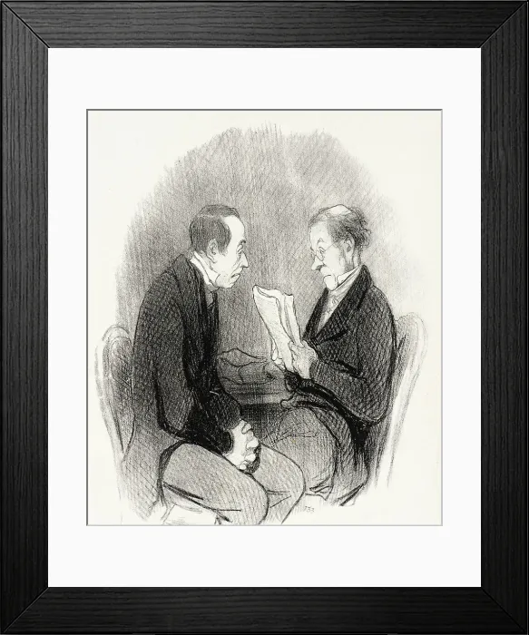 Framed Print : Un Léger Manuscrit, 1845. Creator: Honore Daumier Framed Print : Un Léger Manuscrit, 1845. Creator: Honore Daumier