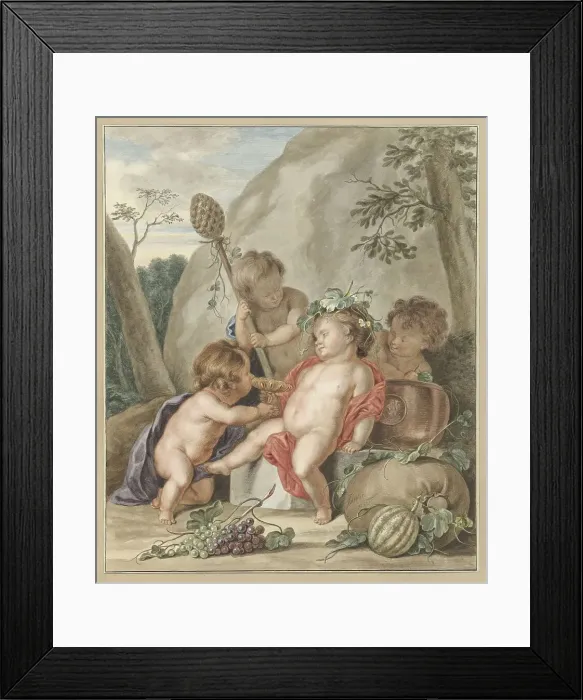 Framed Print : Children's bacchanal, 1751. Creator: Abraham Delfos Framed Print : Children's bacchanal, 1751. Creator: Abraham Delfos