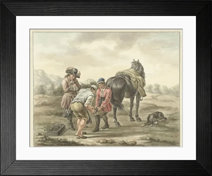 Framed Print : Farrier in landscape, 1741-1820. Creator: Abraham Delfos Framed Print : Farrier in landscape, 1741-1820. Creator: Abraham Delfos