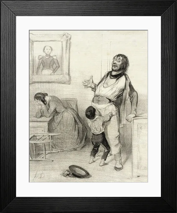 Framed Print : Est-il permis de revenir de Bercy dans un état pareil.. 1843. Creator: Honore Daumier Framed Print : Est-il permis de revenir de Bercy dans un état pareil.. 1843. Creator: Honore Daumier