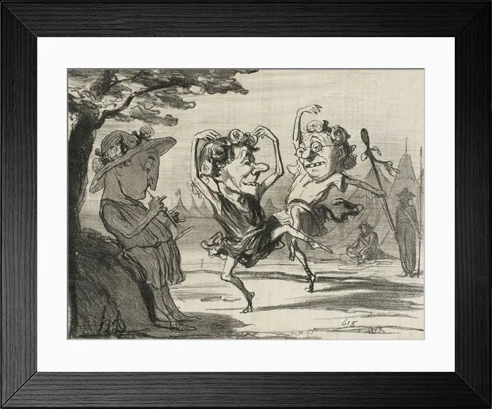 Framed Print : Les trois disciples de Mr. Cobdem se livrant.. 1854. Creator: Honore Daumier Framed Print : Les trois disciples de Mr. Cobdem se livrant.. 1854. Creator: Honore Daumier