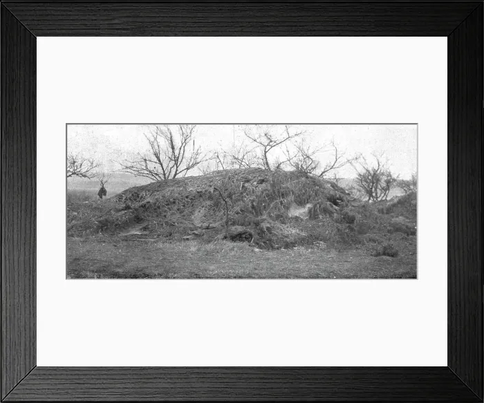 Framed Print : Les Americains en Ligne; Le savant camouflage d'une piece de 75 appartenant a une... 1917. Creator: Unknown Framed Print : Les Americains en Ligne; Le savant camouflage d'une piece de 75 appartenant a une... 1917. Creator: Unknown