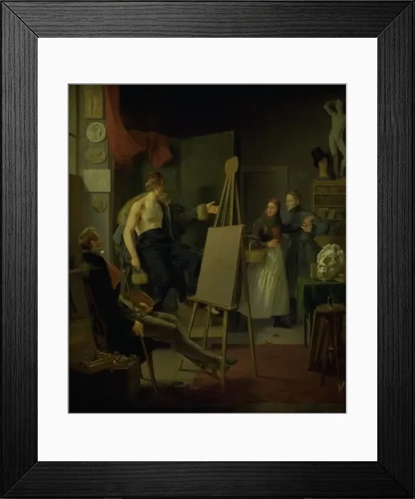 Framed Print : A Girl Selling Fruit in an Artist's Studio, 1828. Creator: Albert Kuchler Framed Print : A Girl Selling Fruit in an Artist's Studio, 1828. Creator: Albert Kuchler