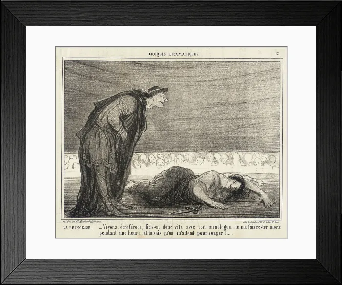 Framed Print : La Princesse. Voyons, être féroce, finis-en... 1857. Creator: Honore Daumier Framed Print : La Princesse. Voyons, être féroce, finis-en... 1857. Creator: Honore Daumier