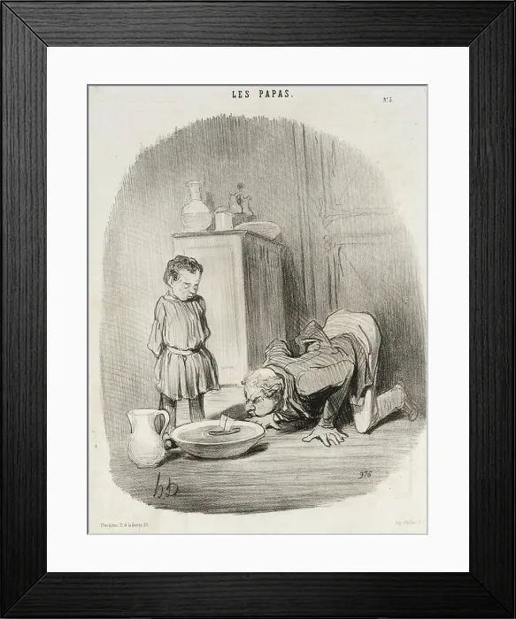 Framed Print : Comment on donne aux jeunes gens le goût de la navigation, 1846. Creator: Honore Daumier Framed Print : Comment on donne aux jeunes gens le goût de la navigation, 1846. Creator: Honore Daumier