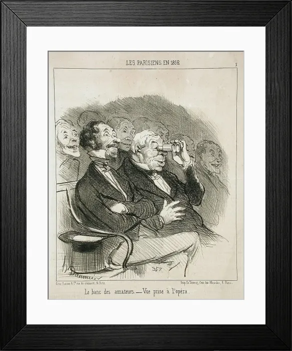 Framed Print : Le Banc des Amateurs, 1852. Creator: Honore Daumier Framed Print : Le Banc des Amateurs, 1852. Creator: Honore Daumier