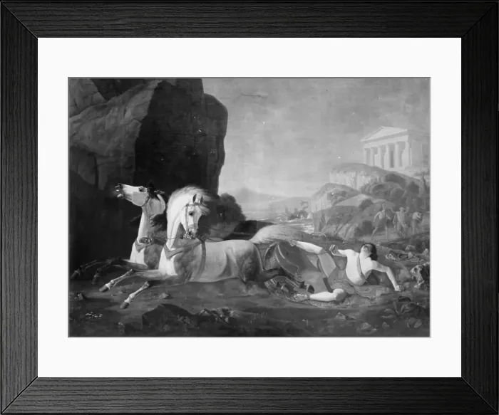Framed Print : Death of Hippolytus, 1829. Creator: Christian Frederik Carl Holm Framed Print : Death of Hippolytus, 1829. Creator: Christian Frederik Carl Holm