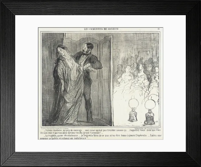 Framed Print : Voyons madame, un peu de courage... 1858. Creator: Honore Daumier Framed Print : Voyons madame, un peu de courage... 1858. Creator: Honore Daumier