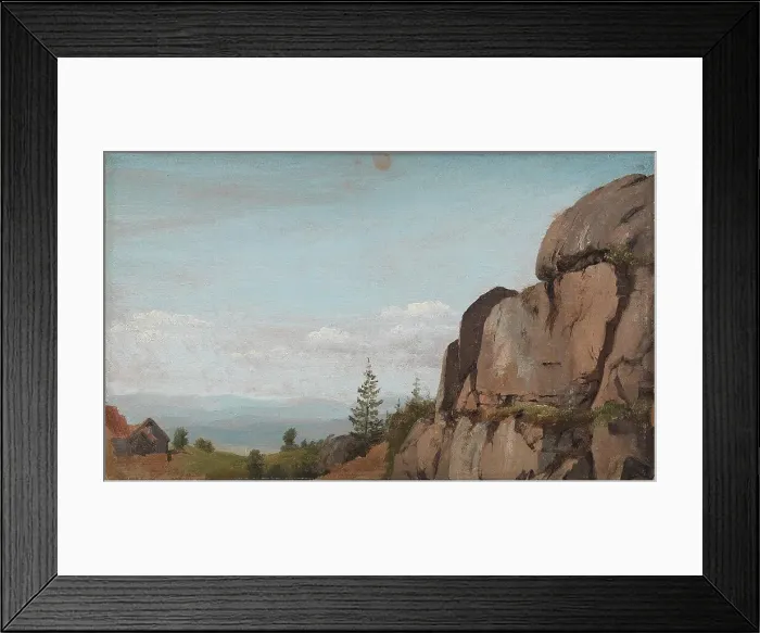 Framed Print : Norwegian Landscape with Rocks in the Foreground, 1830. Creator: Martinus Rorbye Framed Print : Norwegian Landscape with Rocks in the Foreground, 1830. Creator: Martinus Rorbye