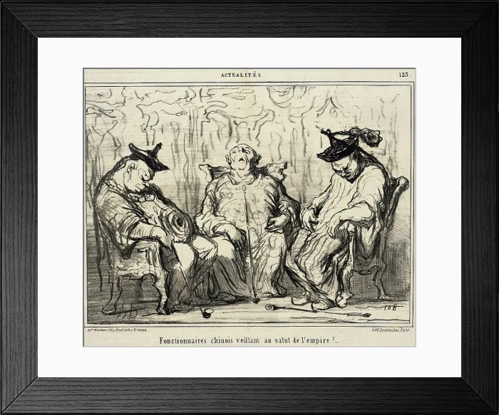 Framed Print : Fonctionnaires chinois veillant au salut de l'empire!, 1859. Creator: Honore Daumier
