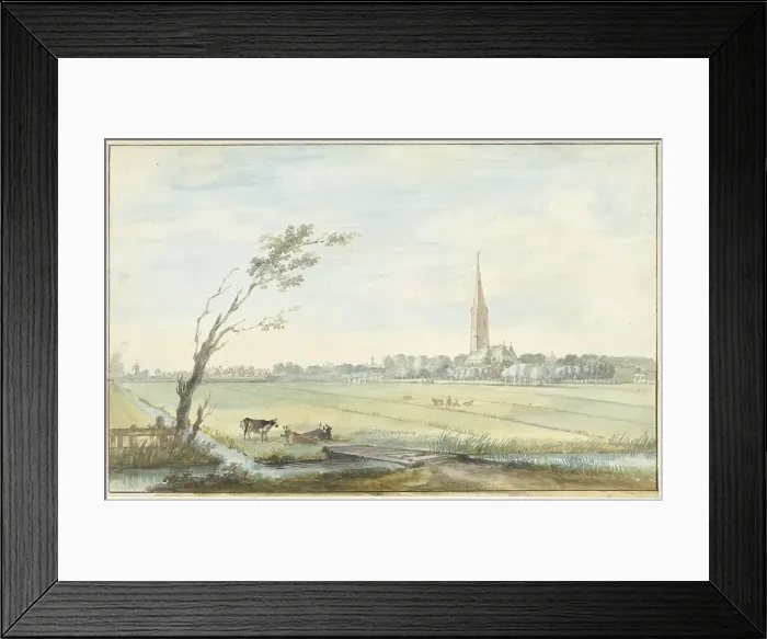 Framed Print : The village of s-Gravezande, 1745. Creator: Aert Schouman Framed Print : The village of s-Gravezande, 1745. Creator: Aert Schouman