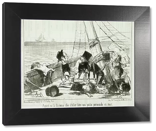 Ayant eu la fâcheuse idée d'aller...en mer, 1852. Creator: Honore Daumier