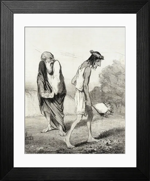 Framed Print : Télémaque ravagé par l'amour, 1842. Creator: Honore Daumier Framed Print : Télémaque ravagé par l'amour, 1842. Creator: Honore Daumier