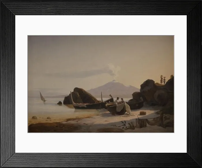 Framed Print : A Coast. Sicily, 1832. Creator: Ernst Christian Frederik Petzholdt Framed Print : A Coast. Sicily, 1832. Creator: Ernst Christian Frederik Petzholdt