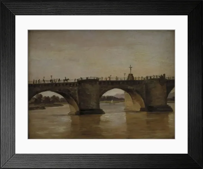 Framed Print : The Augustus Bridge in Dresden, 1834. Creator: Johan Christian Dahl Framed Print : The Augustus Bridge in Dresden, 1834. Creator: Johan Christian Dahl