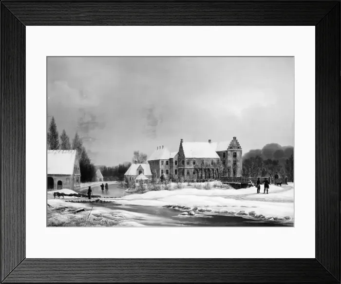 Framed Print : View of the main garden at Lykkesholm, Funen, winter, 1834. Creator: Frederik Michael Ernst Fabritius de Tengnagel Framed Print : View of the main garden at Lykkesholm, Funen, winter, 1834. Creator: Frederik Michael Ernst Fabritius de Tengnagel