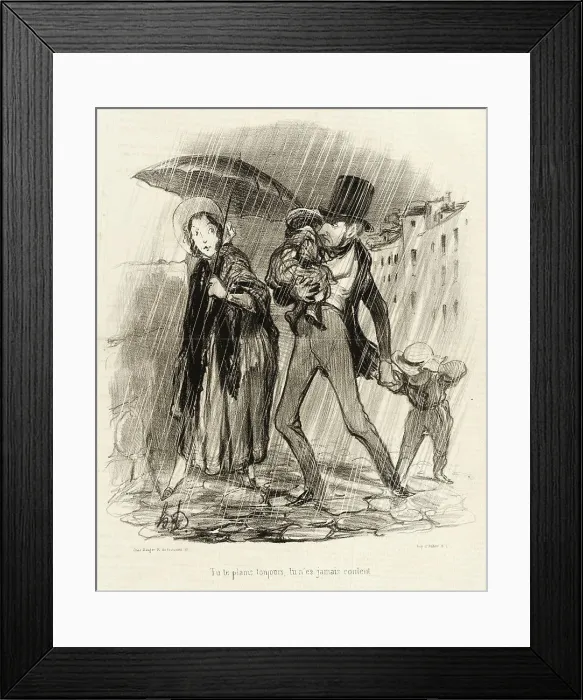 Framed Print : Tu te plains toujours tu n'es jamais content, 1839. Creator: Honore Daumier Framed Print : Tu te plains toujours tu n'es jamais content, 1839. Creator: Honore Daumier