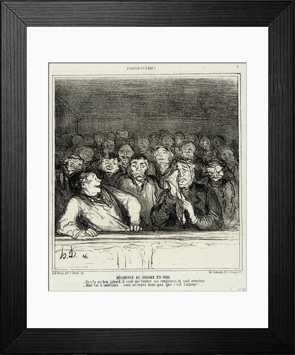 Framed Print : Décadence du drame en 1866, 1866. Creator: Honore Daumier Framed Print : Décadence du drame en 1866, 1866. Creator: Honore Daumier