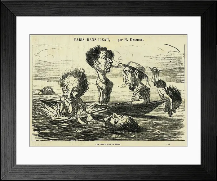 Framed Print : Les Tritons de la Seine, 1864. Creator: Honore Daumier Framed Print : Les Tritons de la Seine, 1864. Creator: Honore Daumier