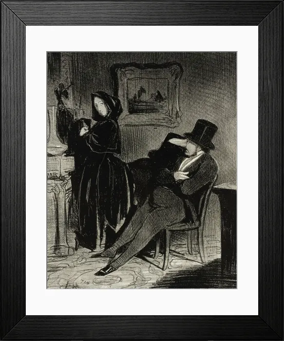 Framed Print : Plus souvent que je te conduirai...au bal.. 1845. Creator: Honore Daumier Framed Print : Plus souvent que je te conduirai...au bal.. 1845. Creator: Honore Daumier