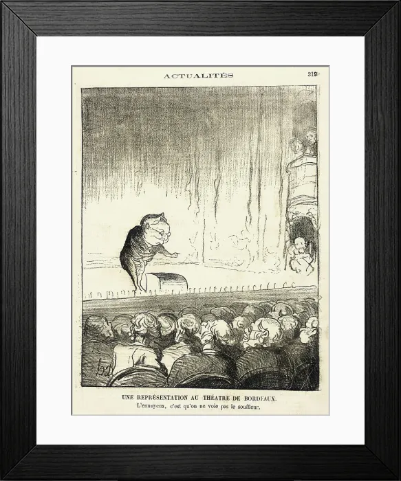 Framed Print : Une Représentation au théâtre de Bordeaux, 1871. Creator: Honore Daumier Framed Print : Une Représentation au théâtre de Bordeaux, 1871. Creator: Honore Daumier